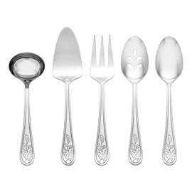 Lenox 897916 Holiday 5-Piece Hostess Set, Christmas Serveware Set, Serving Utensils