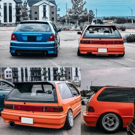 KUAFU Roof Spoiler Compatible with 1988-1991 Honda Civic EF9 Hatchback Models J's Racing Style Rear Top Roof Lip Wing Spoiler Primer Black