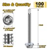 Mywish 100pcs #10×2" Self Tapping Screws for Metal, 410 Stainless