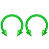 2pc 16mm Dental-Grade Acrylic Green Horseshoe Bar Hoop 4mm Spike