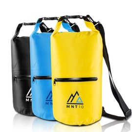 MNT10 Dry Bag, Waterproof Packsack with Carry Strap – Dry Bag Waterproof in 10 or 20 Litres, Waterproof Bag for Travelling, Outdoor and Camping, Duffel Bag Robust and Durable, yellow