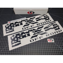 FX4 Decals (2-Pack) American Flag Off Road 4x4 Bedside Fender Stickers Fits F150 F250 F350 (Gloss Blackout)