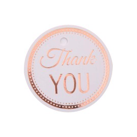 Thank You Tags, Gift Tags, Rose Gold Foil, 30-Pack, Party Hearts Collection (Rose Gold Tags Round Circle 4)