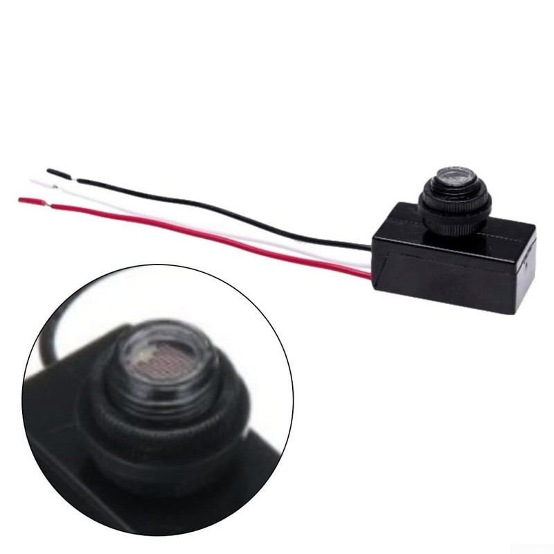 Photocell Sensor, DC 12V-48V Street Light Control Switch Button Style