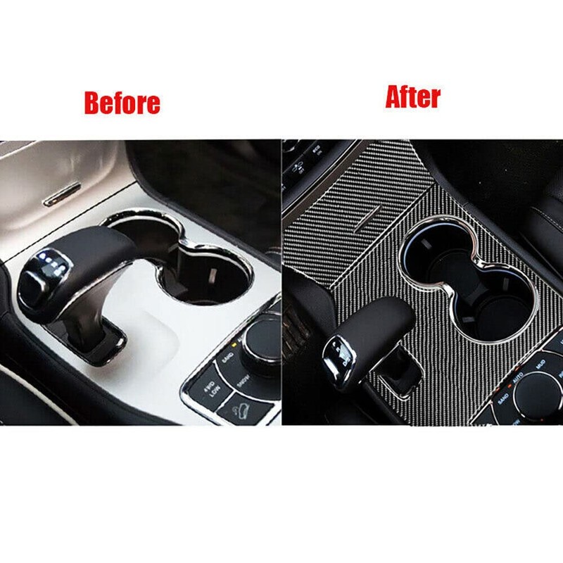 TEAMWILL Carbon Fiber Console Gear Shift Panel Cover Trim Fit