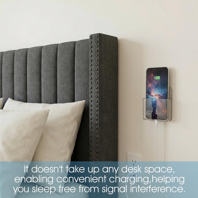 2 Pcs Wall Mounted Phone Holder, Self Adhesive Stand with