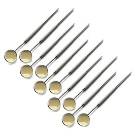 100 pc Stainless Steel Dental Mirrors #5 with Handle 6.5", Dentist Tools for Teeth Cleaning Inspection