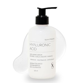 Silvia Strauss Suero Facial Hidratante en Gel con Ácido Hialurónico, Colágeno, Elastina y Té Blanco – Oil-Free, Rápida Absorción, Ilumina y Suaviza la