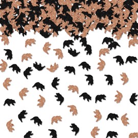 100pcs Bear Confetti, Black Glitter Wild Bear Table Confetti for Baby Shower, Jungle Animals Paper Scatters, Lumberjack 1st Birthday/Woodland Animals Themed Party Table Decoration