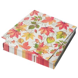 20Pcs Fall Leaves Cocktail Napkins, Disposable Thanksgiving Paper Napkins, Decorative Fall Maple Leaf Beverage Dinner Hand Napkin for Autumn Harvest Birthday Holiday Party Supplies, 6.5 x 6.5 Inch
