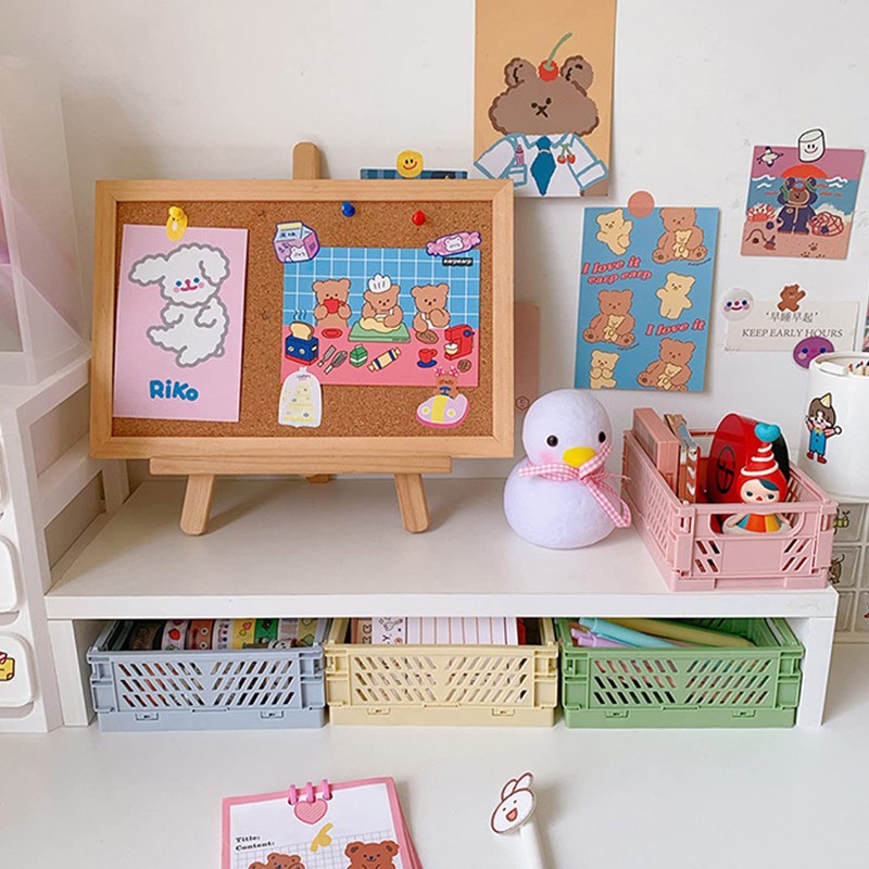 Eabdice Pack of 2 Mini Baskets, Storage Box, Foldable, Plastic