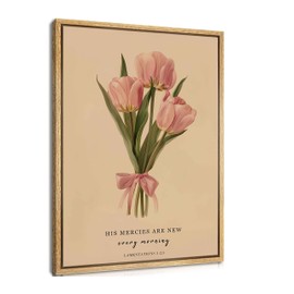 Arte de pared clásico con diseño de flores cristianas, decoración de pared, con versículos de la Biblia, citas inspiradoras, para recámara, oficina, iglesia, decoración del hogar, 12 x 16 pulgadas