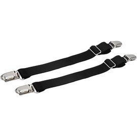 Yjemle 4 Stück schwarze, elastische gerade Strumpfgürtel-Clips, Strumpfhaltern, Hemdsockenhalter, Damen-Strumpfbänder und Hosenträger, Strümpfe und Strumpfbänder, Strumpfbänder und Hosenträger