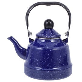 Vintage Enamel Tea Kettle, 1.7L Blue Speckled Stovetop Kettle, Easy to Clean, Comfortable Handle, Perfect for Tea, Coffee, Oatmeal