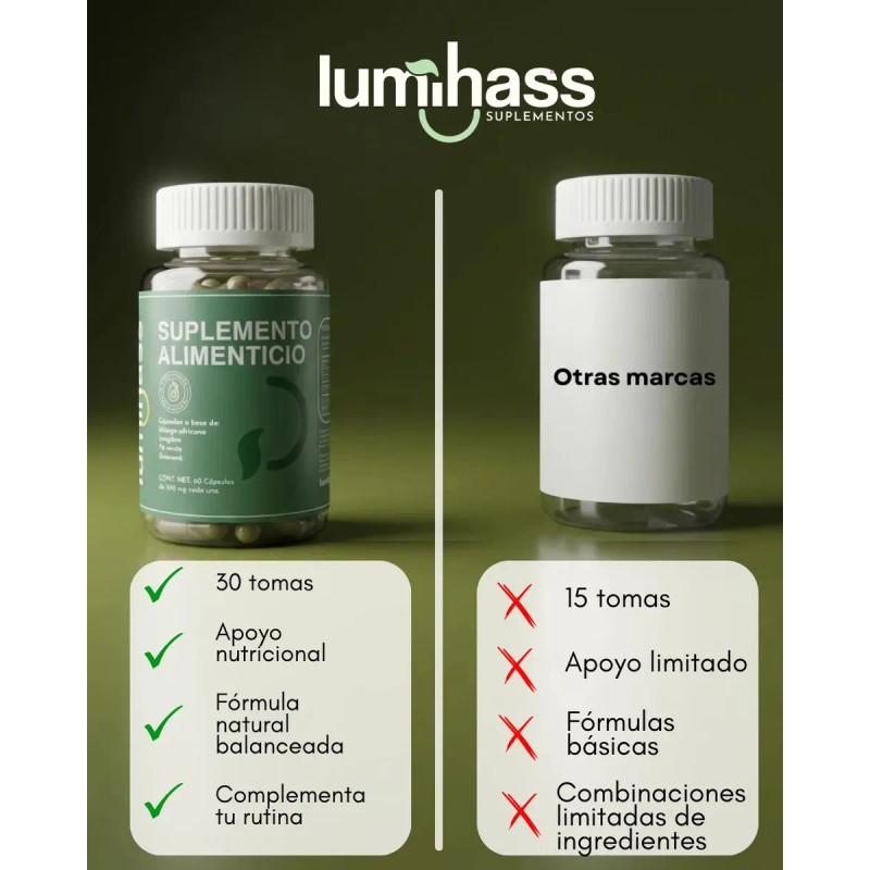 Détox Lumihass Base Verde Jengibre Mango Africano Guaraná Extracto Aguacate