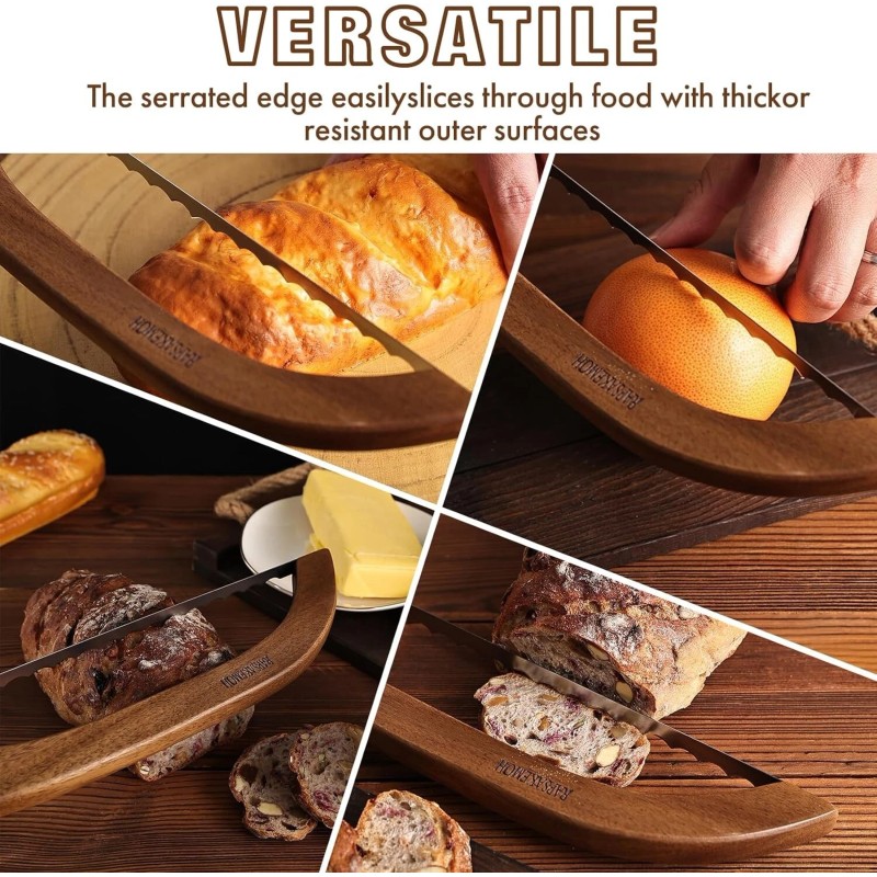 RAPSAKEMOH ourdough bread knife,15.7" Bread slicer for Homemade Bread ,