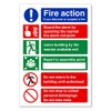 Pack of Two FIRE ACTION EMERGENCY INSTRUCTIONS STICKERS SAFETY BUSINESS