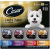 CESAR Adult Wet Dog Food Loaf in Sauce Rotisserie Chicken, Filet Mignon, Angus Beef, and Ham & Egg Flavors Variety Pack, 3.5 oz. Easy Peel Trays, (Pack of 24)