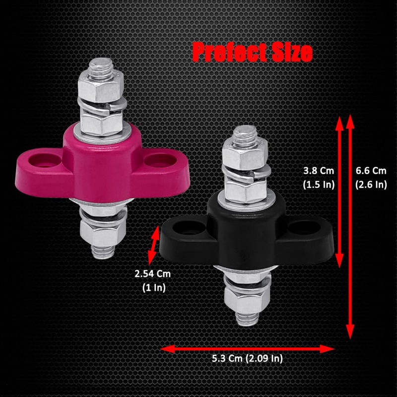 5/16" Stud Remote Battery Terminals 12V 200A, Ampper M8 Single