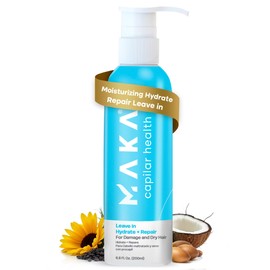 Maka Capilar Health Heat Protection Cream - Leave-In Growth Stimulator with Thermal Protector, Anti Hair Loss, Oil Control, Moisturizing, Restructuring 6.8 Fl Oz. (Hydrate & Repair)