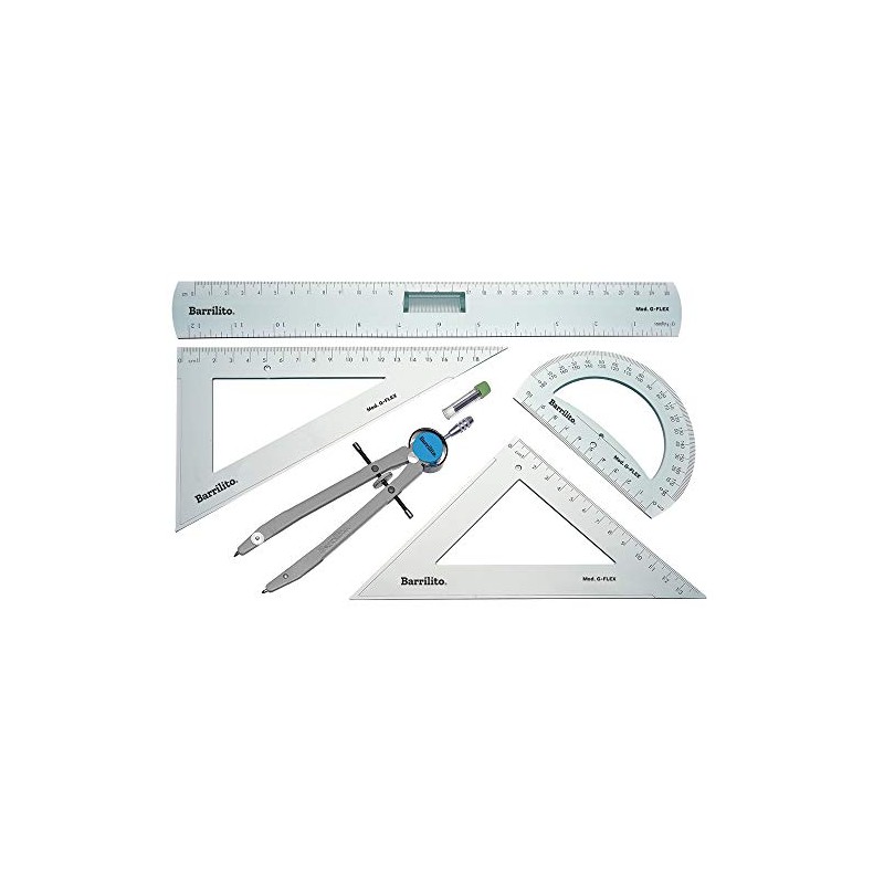 Barrilito G-FLEX Juego de Geometría de Precisión, 5 Piezas