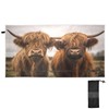 Blueangle Two Scottish Highlands Cow Beach Towel - Lightweight Compact