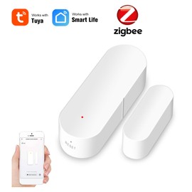 Door Sensor, Zigbee Smart Door Sensor Tuya APP Control Door Open/Closed Detector Magnetic Switch Window Sensor Smart Home Security Alarm
