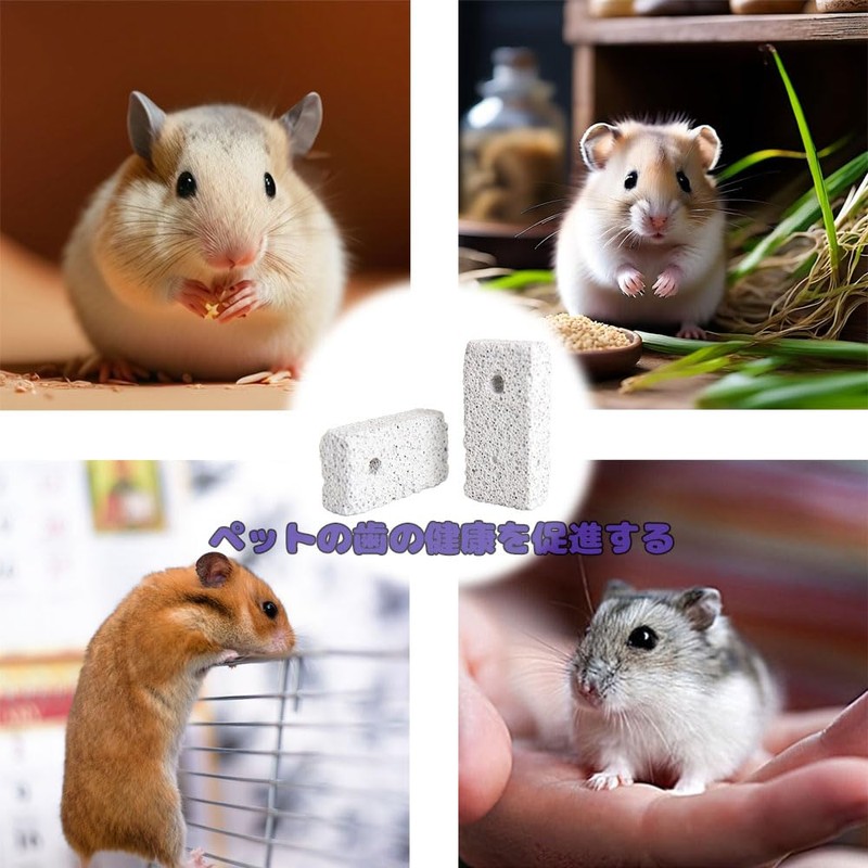 BIUTEFOR Chinchilla, Toothpaste, Rectangular Chewing Stone, 12 Pieces, Natural Volcanic