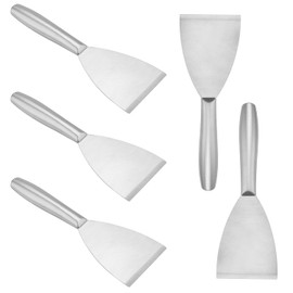 Biugaaufai 5-Piece 3 Inch Putty Knife, 403 Stainless Steel Paint Scraper, Paint Scraper, Ideal for Construction, Removing Wallpaper and Home Decoration