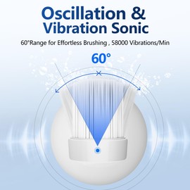 ECTEST Sonic UV Electric Toothbrush with Light 4 Brush Heads for Adults and Kids, One Charge for 60 Days, Wireless Fast Charge, 3 Modes, Electric Toothbrushes(White)