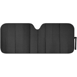 Motor Trend Matte Auto Sun Shades Front Windshield Protection - Black 58" x  24"