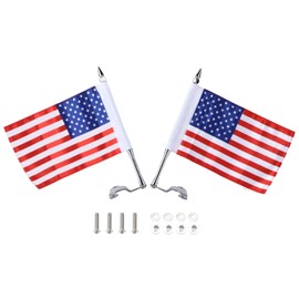 Trunk Lid Flag Pole Mount Kit with USA American Flag L&amp;R Replacement for Gold Wing Tour DCT 20182020