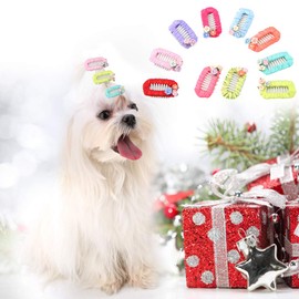 shenruifa 10Pcs Pet Hair Clips Cute Flower Decoration Hairpins Dog Hair Accessory Headwear(Random Color)