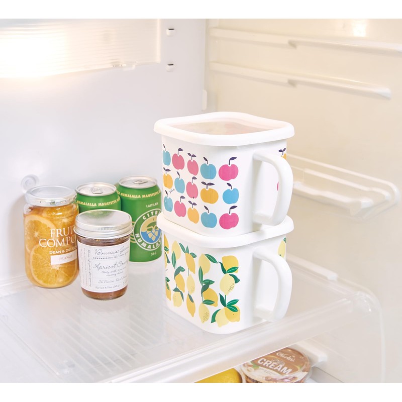 YJ-816 Plune Enameled Multi-Square Pot, Apples Size: Approx. W 7.0