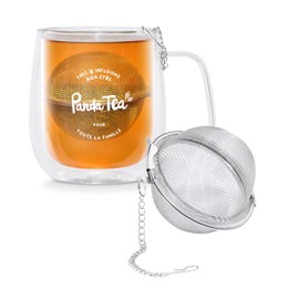 Panda tea - Stainless steel tea infuser - Original and practical tea infuser for loose teas - Tea ball with chain