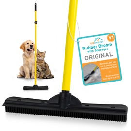 FURemover Pet Hair Removal Rubber Broom, 61" Telescopic Handle