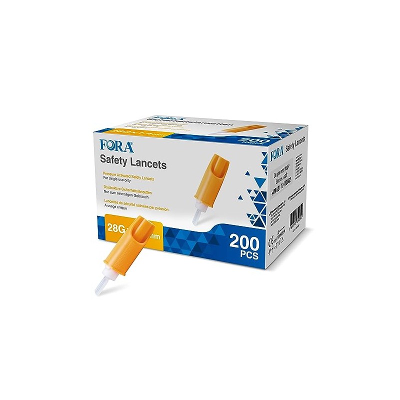 FORA Safty Lancets 28G – Pack of 200 Single Use