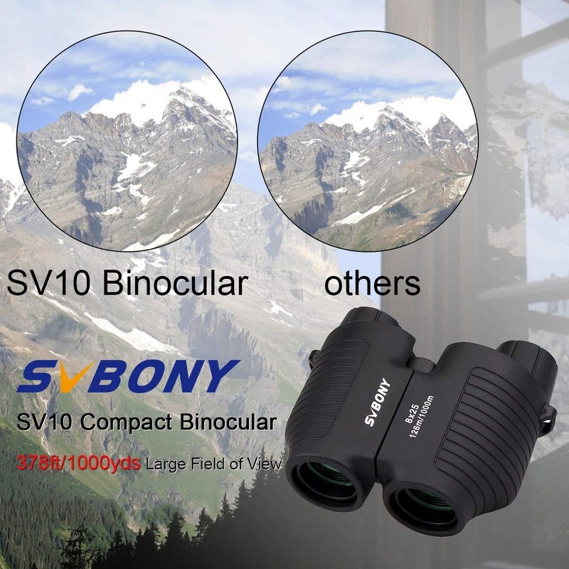 SVBONY SV10 8x25mm Binoculars for Kids Travel Compact Binoculars Auto