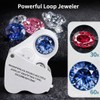 XSAJU Jewelry Loupe Magnifier, 30x, 60x, 2 Types of Lenses,