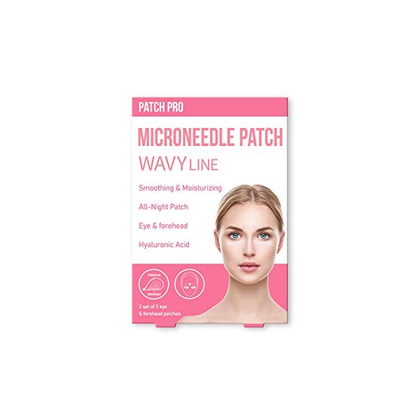 PATCH PRO Wavy Line Micro Needle Patch to Overnight Treatment for Forehead & Eyes to Fights Wrinkles and Sagging Skin