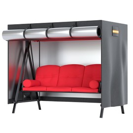 EVRBUL Outdoor Swing Cover, 3 Triple Seater 420D Waterproof Patio Porch Swing Cover All Weather Protection 87”L x 49”W x 67”H