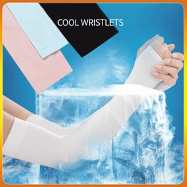 Summer Hand-Back Cool Arm Sleeves: UV Protection, Cooling Fabric, Seamless for Driving, Golf, Hiking, Cycling, Sports Leisure Pink 10ea