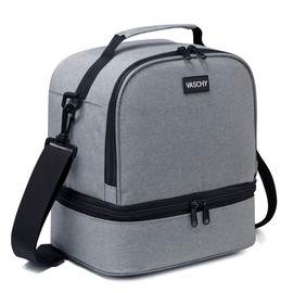 VASCHY Lunch Bag Women, Insulated Lunch Box Bag for Men for Work Small Cooler for Picnic Gray