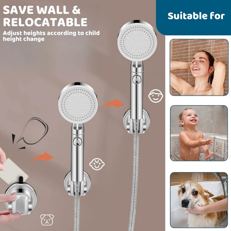 JIANHY Suction Cup Shower Head Holder Universal Adjustable Shower Head