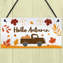 Red Ocean Hanging Hello Autumn Sign, Autumn Gifts, Autumn House Decor, Autumn Decoration, Pumpkins, Autumn Accessories Decor For Autumn