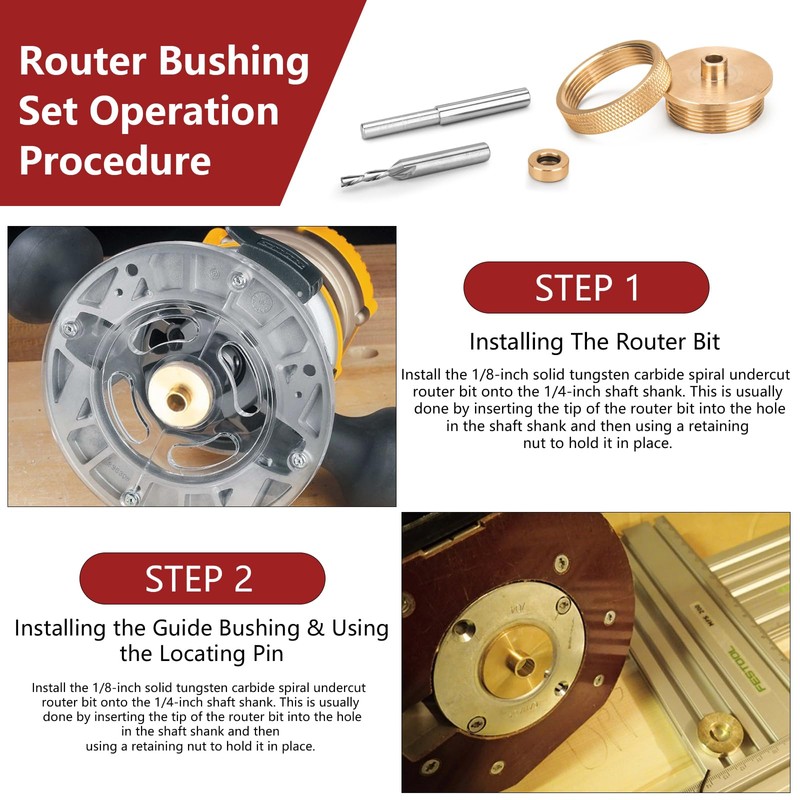Router Inlay Bushing Kit Replacement for Router Template Guide Set