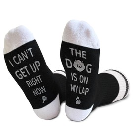 CIAEXRN I Can't Get Up Right Now The Dog Is On My Lap Socks, Funny Socks for Women Men, Dog Mom Socks for Women Men, Cotton Crew Socks Gifts for Dog Owner, Novelty Gifts Best Dog Mom Gifts /32