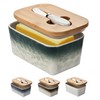 Stone Large Butter Dish with Lid for Countertop,Ceramic Butter Keeper