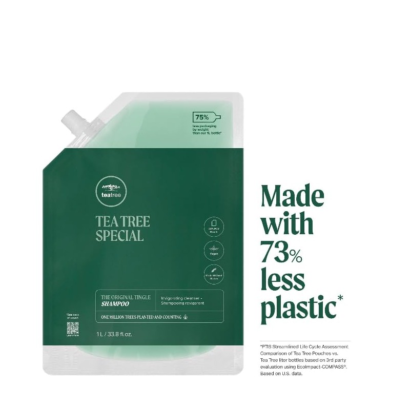 Tea Tree Champú especial, limpieza profunda, refresca el cuero cabelludo,