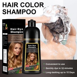 WFWJ WFWJ Natural Wine Red Hair Dye Shampoo,Magic Hair Dye Shampoo,Colors Hair in 15 Minutes,Long Lasting,500 MlC3-In-1 Hair Color